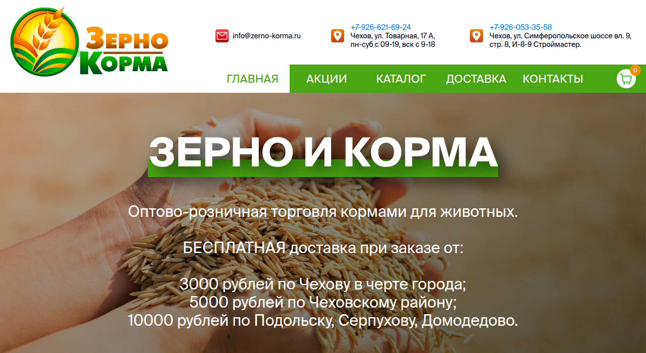 Скриншот сайта