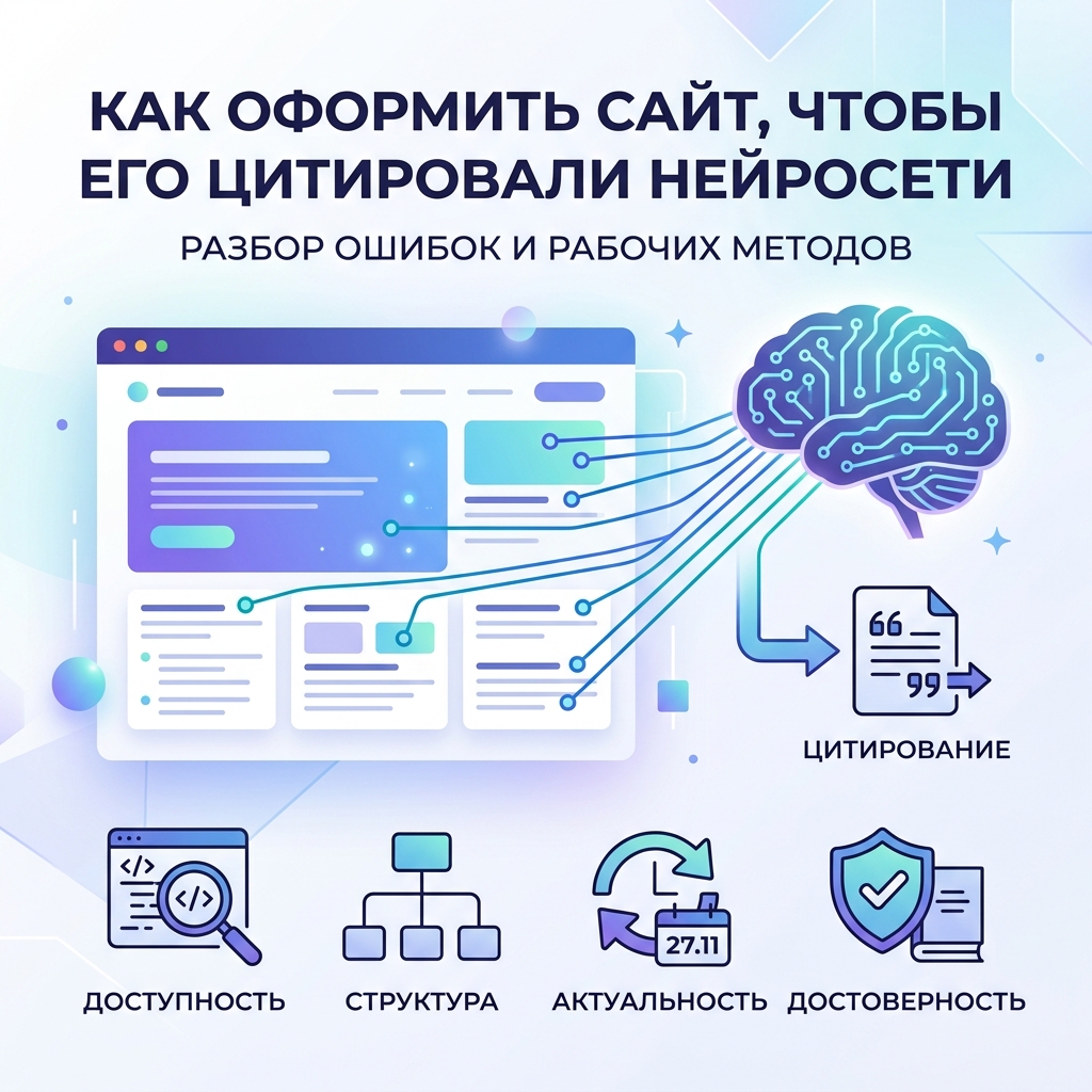 Как оформить сайт, чтобы его цитировали нейросети