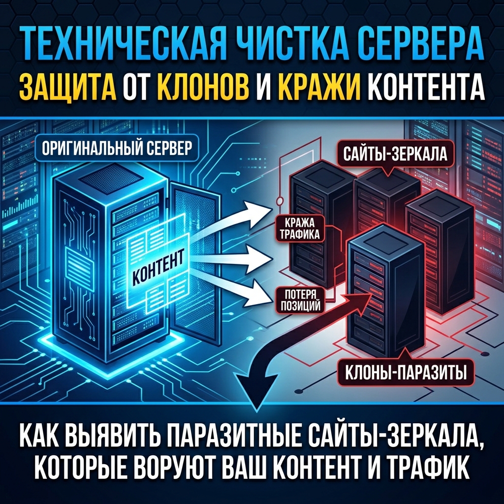 Техническая чистка сервера: как выявить паразитные сайты-зеркала, которые воруют ваш контент и трафик