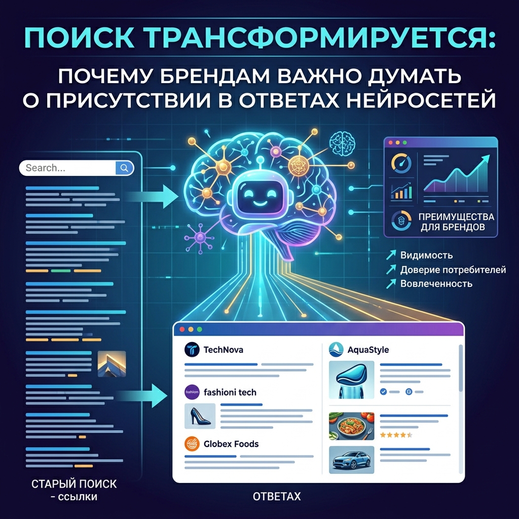 Поиск трансформируется: почему брендам важно думать о присутствии в ответах нейросетей