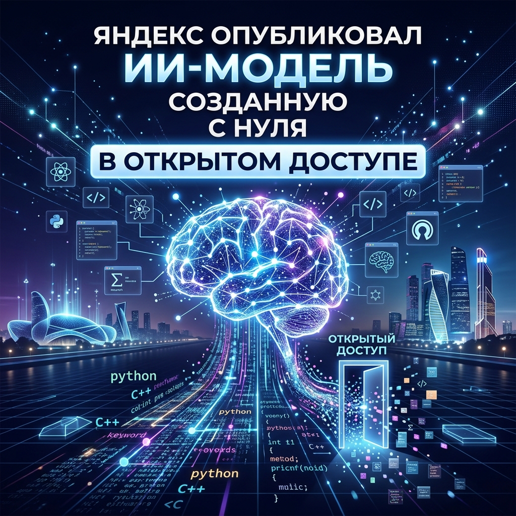 Яндекс опубликовал в открытом доступе ИИ-модель, созданную с нуля
