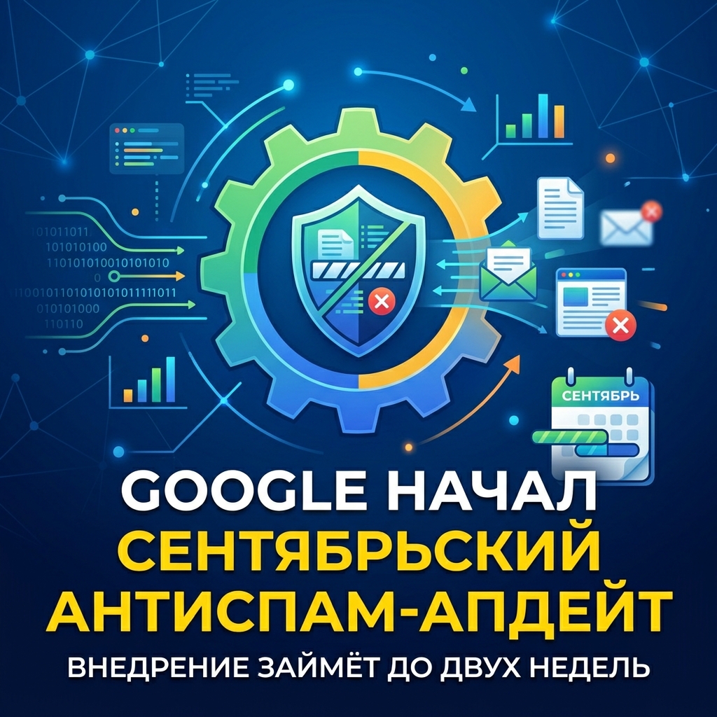Google начал сентябрьский антиспам-апдейт: внедрение займёт до двух недель